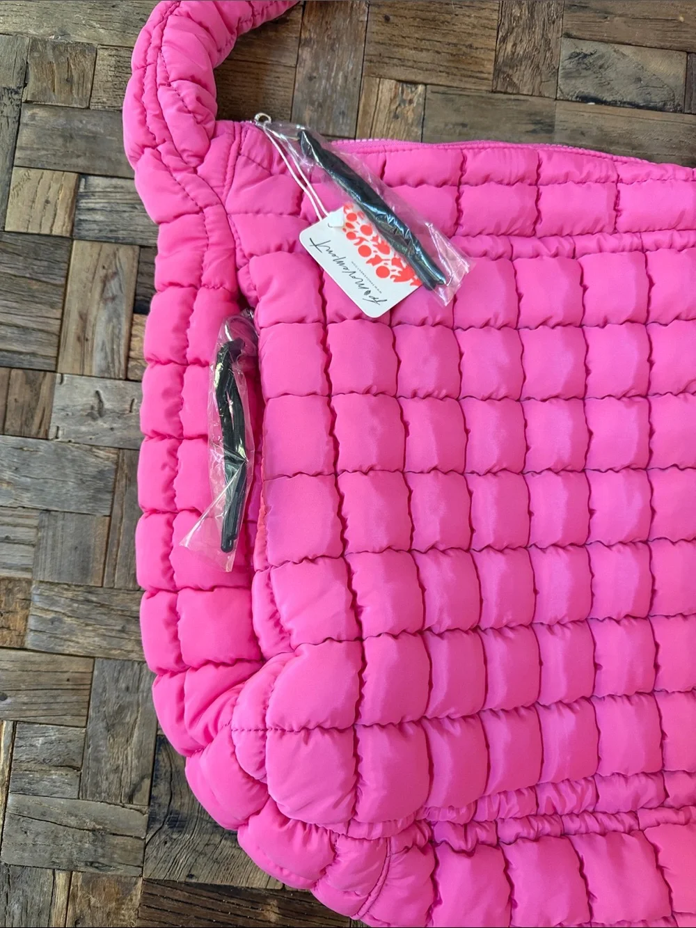 Free People fp movement Quilted Carryall Bag Bubblegum Pink NWT - Picture 2 of 10